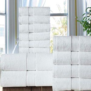 100% Cotton Bath Towels 600 GSM 12PC